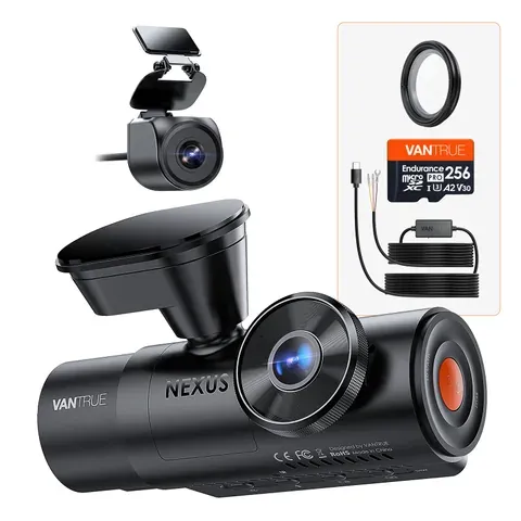 Manufacturer photo of the N4 Pro S three-channel bundle with hardwire kit, card, and CPL filter