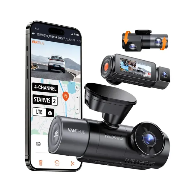 Vantrue Nexus 5S four-channel camera system in the manufacturer's product photo